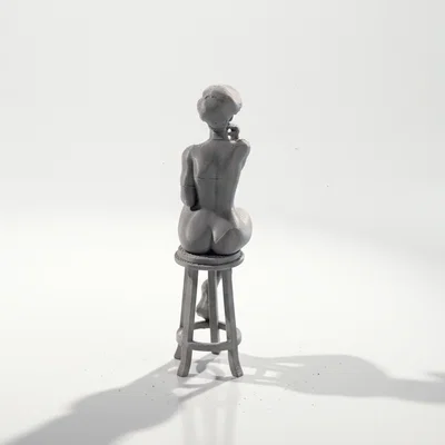 Mô hình tượng quý cô đang suy tư - Tượng nữ trang trí in 3D