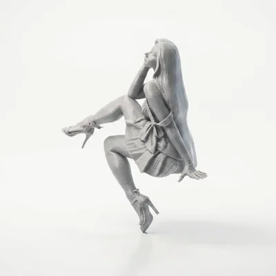 Mô hình 3D tượng cô gái ngồi (Sat Lady) - Có thể in 3D