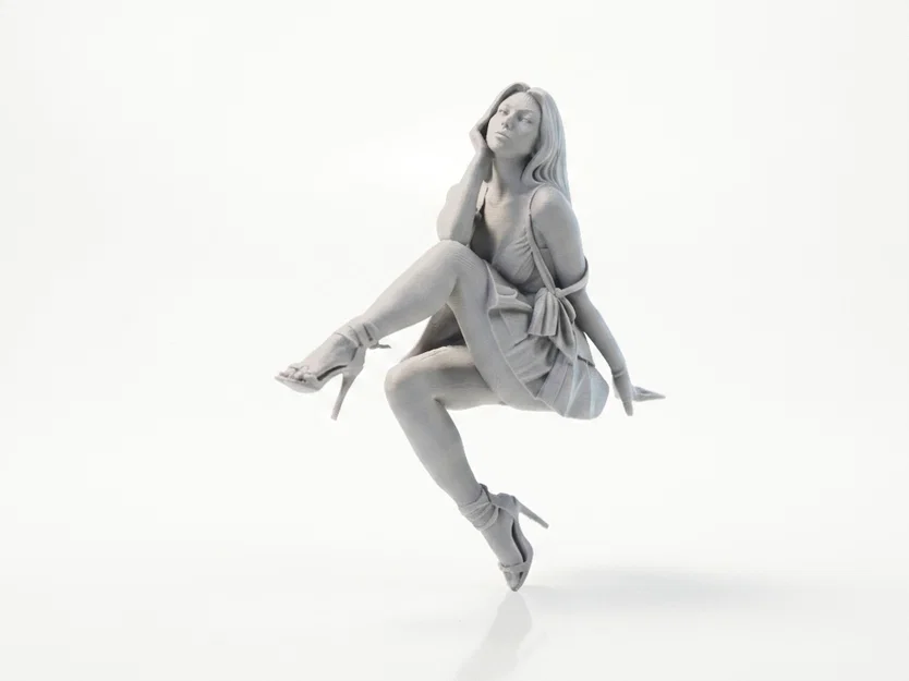 Mô hình 3D tượng cô gái ngồi (Sat Lady) - Có thể in 3D - Image 2