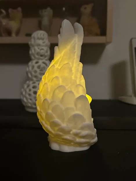 Chụp đèn hình đôi cánh thiên thần in 3D trang trí nến LED - Image 3