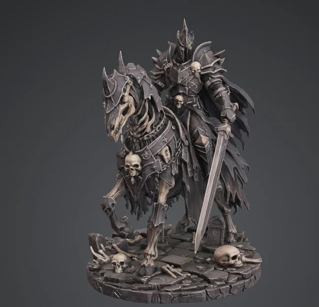 Bloodbound Realms – Undead – Dread Knight Rider (Mô hình STL Dark Fantasy) - Image 1