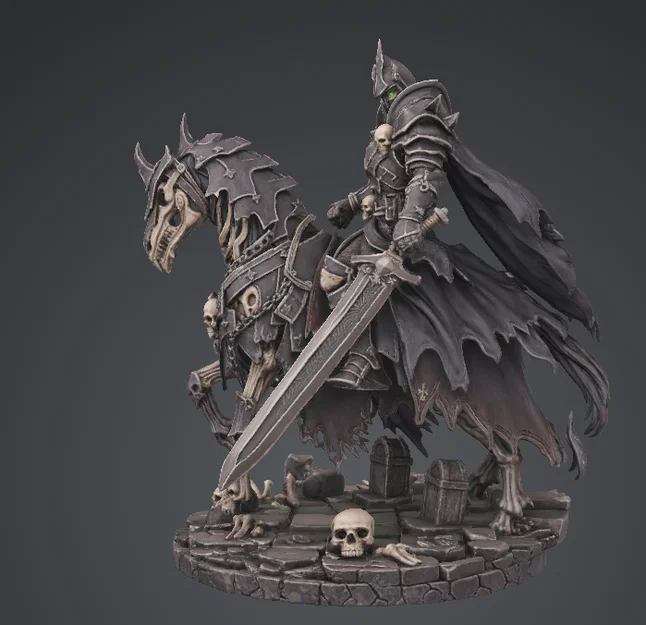 Bloodbound Realms – Undead – Dread Knight Rider (Mô hình STL Dark Fantasy) - Image 2