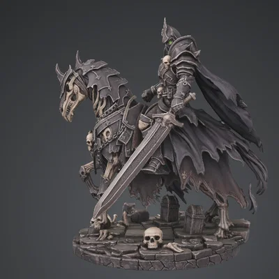 Bloodbound Realms – Undead – Dread Knight Rider (Mô hình STL Dark Fantasy)