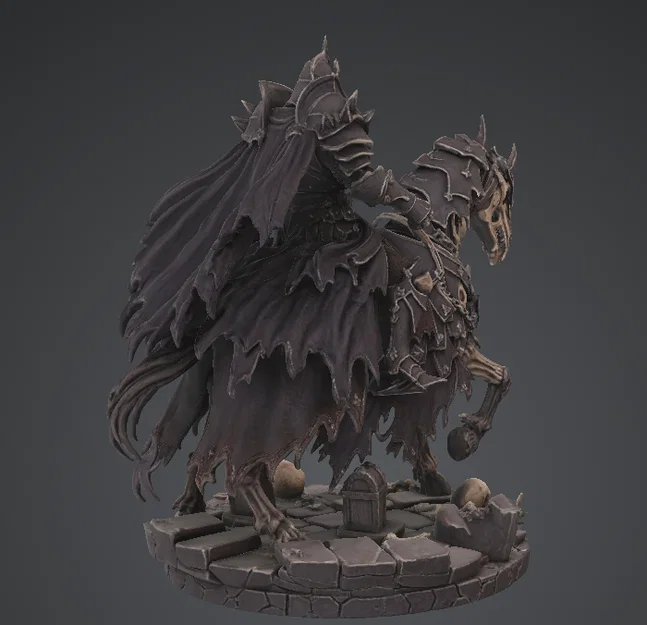 Bloodbound Realms – Undead – Dread Knight Rider (Mô hình STL Dark Fantasy) - Image 3