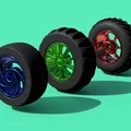 Bộ mâm lốp xe RC tỉ lệ 1/10 - Mâm và lốp TPU lắp ghép hoặc khuôn silicon - Thumbnail 2