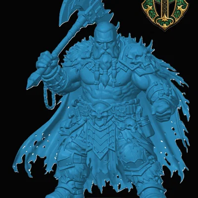 Mô hình Duergar Barbarian cho game RPG