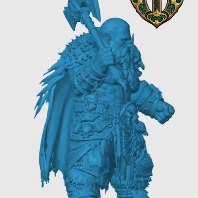 Mô hình Duergar Barbarian cho game RPG