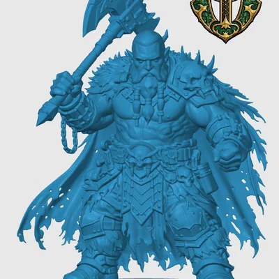Mô hình Duergar Barbarian cho game RPG