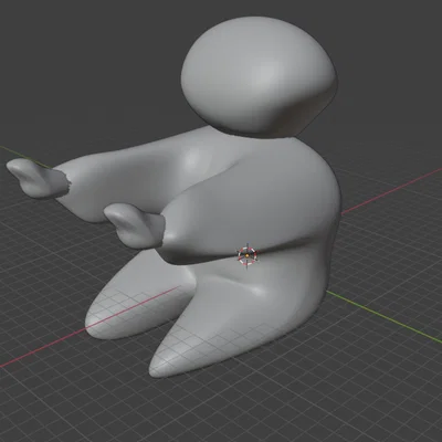 Mô hình 3D nhân vật giữ bút để bàn sáng tạo và đáng yêu