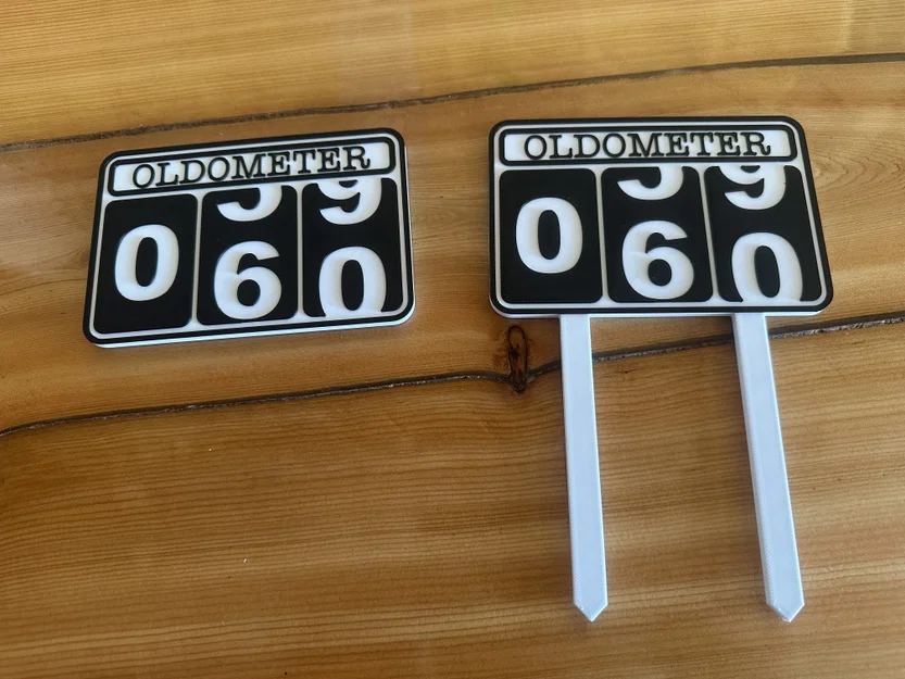 Oldometer: Mừng tuổi 60 - Bảng hiệu và phụ kiện trang trí bánh kem - Image 1