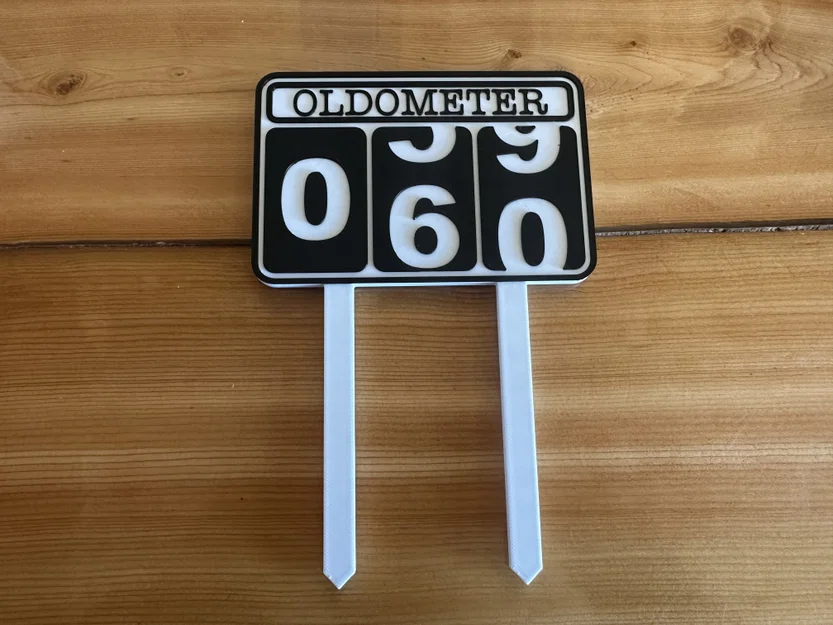 Oldometer: Mừng tuổi 60 - Bảng hiệu và phụ kiện trang trí bánh kem - Image 3