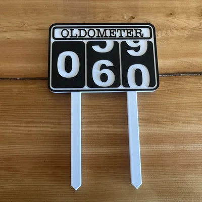 Oldometer: Mừng tuổi 60 - Bảng hiệu và phụ kiện trang trí bánh kem