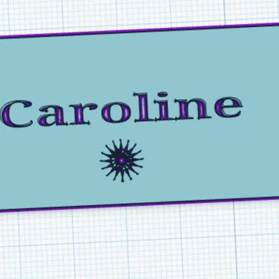 Mô hình bảng tên trang trí để bàn Caroline độc đáo