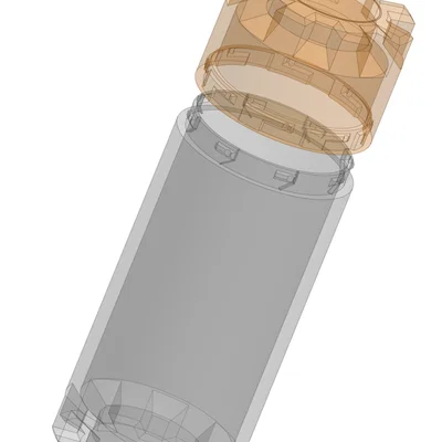 Hộp đựng dạng trụ có khóa xoay (kèm file STEP)