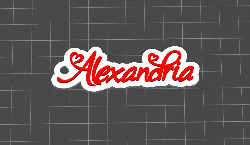 Móc khóa tên Alexandria - Phong cách tình yêu - Thẻ tên - Image 1