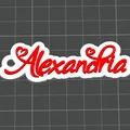 Móc khóa tên Alexandria - Phong cách tình yêu - Thẻ tên - Thumbnail 1