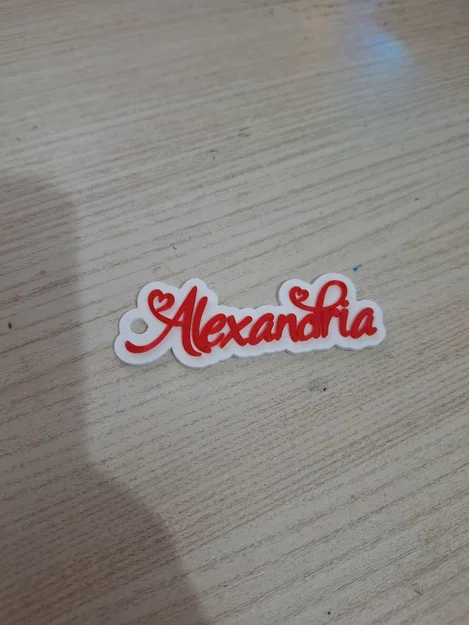 Móc khóa tên Alexandria - Phong cách tình yêu - Thẻ tên - Image 2