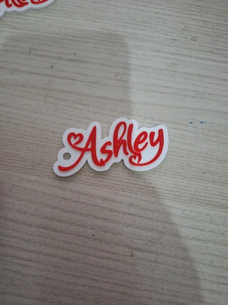 Móc khóa tên Ashley - Phong cách tình yêu - Thẻ tên - Image 1