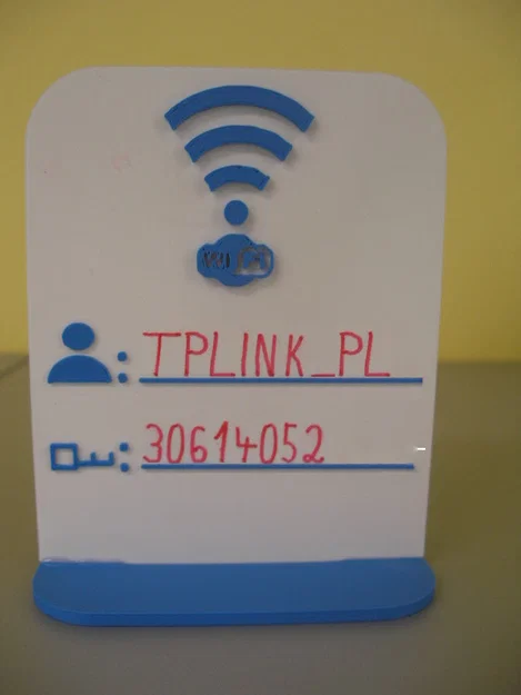 Bảng ghi thông tin WiFi để bàn - Thiết kế 3D hiện đại - Image 1