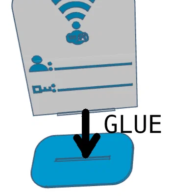 Bảng ghi thông tin WiFi để bàn - Thiết kế 3D hiện đại