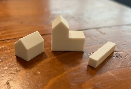 Bộ mảnh Catan thay thế (Road, Settlement, City) in 3D - Image 1