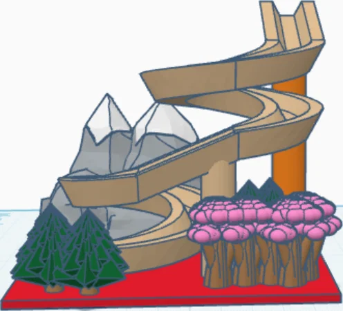 Đường chạy bi chủ đề thiên nhiên (Nature themed marble run) - Image 1