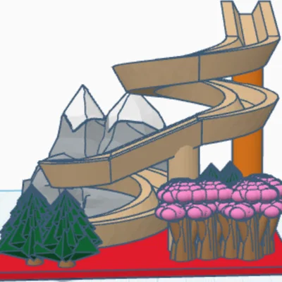 Đường chạy bi chủ đề thiên nhiên (Nature themed marble run)