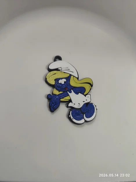 Móc khóa Smurfette (Xì Trum) 3D siêu đáng yêu cho tín đồ hoạt hình - Image 1