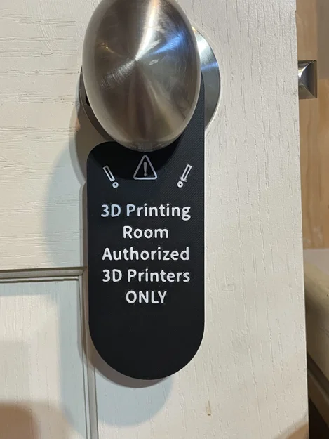 Bảng treo cửa cảnh báo phòng in 3D - Thiết kế treo tay nắm tiện lợi - Image 2