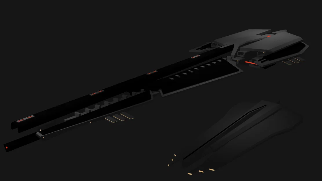 Mô hình tàu vũ trụ Agitator Class Corvette & Railgun - Image 1