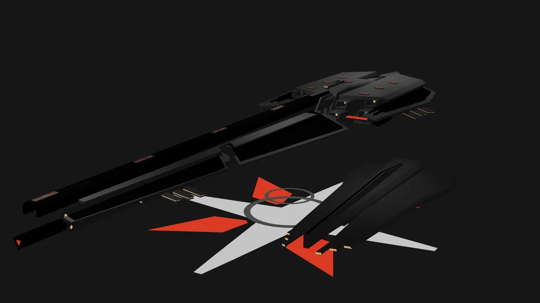 Mô hình tàu vũ trụ Agitator Class Corvette & Railgun - Image 3