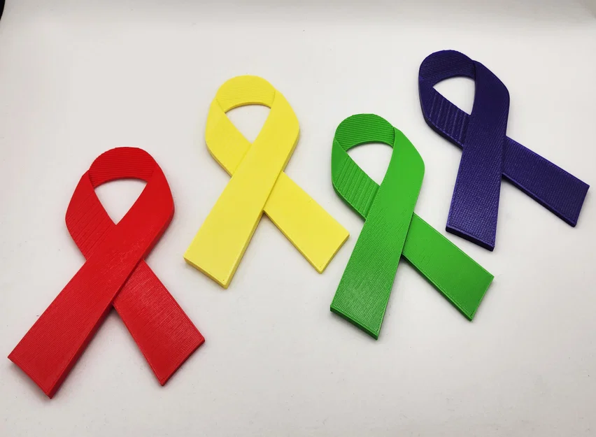 Mẫu ghim cài áo Awareness Ribbon (dải băng nhận thức) in 3D - Image 1