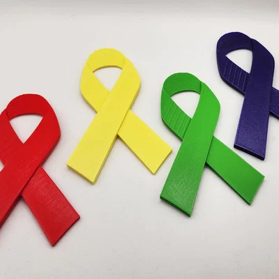 Mẫu ghim cài áo Awareness Ribbon (dải băng nhận thức) in 3D
