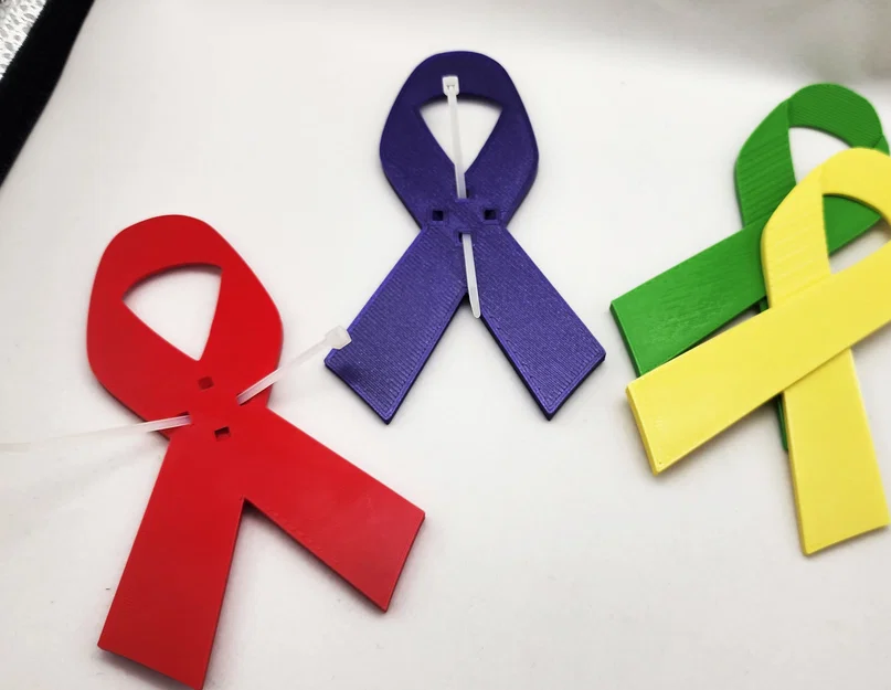 Mẫu ghim cài áo Awareness Ribbon (dải băng nhận thức) in 3D - Image 2