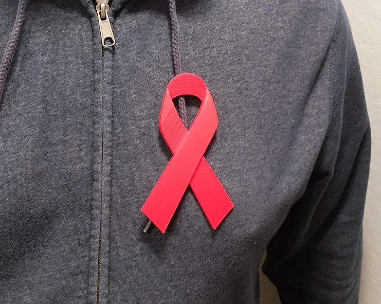 Mẫu ghim cài áo Awareness Ribbon (dải băng nhận thức) in 3D - Image 3