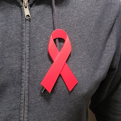 Mẫu ghim cài áo Awareness Ribbon (dải băng nhận thức) in 3D