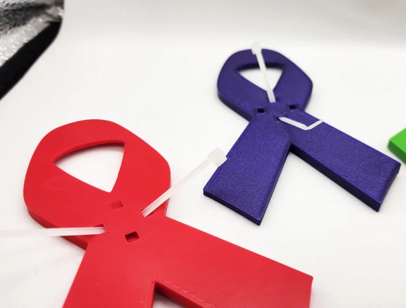 Mẫu ghim cài áo Awareness Ribbon (dải băng nhận thức) in 3D - Image 4