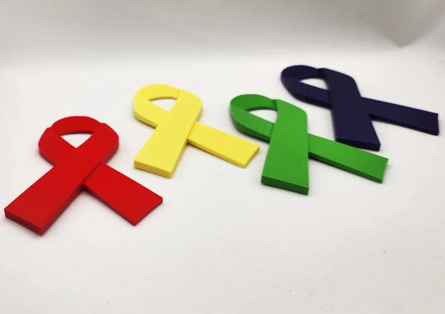 Mẫu ghim cài áo Awareness Ribbon (dải băng nhận thức) in 3D - Image 6
