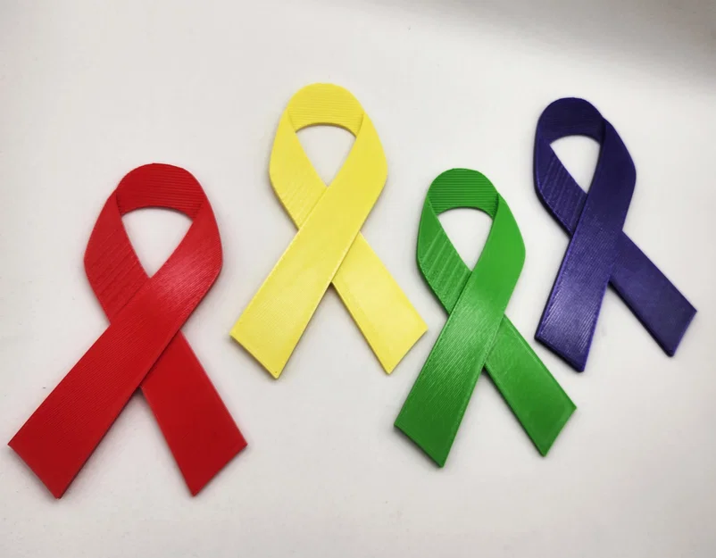 Mẫu ghim cài áo Awareness Ribbon (dải băng nhận thức) in 3D - Image 7