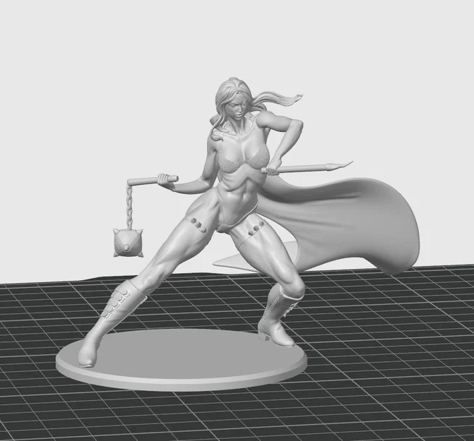 Mô hình nữ chiến binh Barbarian Warrior cực chi tiết cho in 3D - Image 2