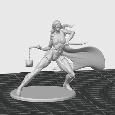Mô hình nữ chiến binh Barbarian Warrior cực chi tiết cho in 3D