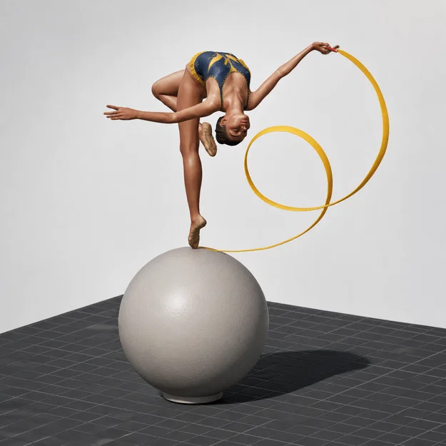 Mô hình 3D cô gái thể dục dụng cụ Atletic Girl nghệ thuật - Image 1