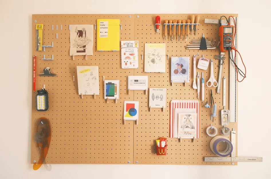 Bộ móc treo PegBoard - Lỗ 4mm, khoảng cách 25mm, in không cần support - Image 4