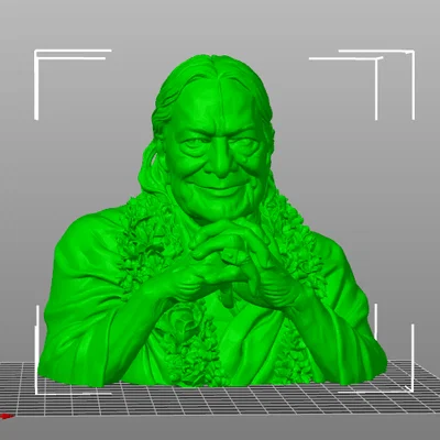 Tượng bán thân Kripalu Ji Maharaj - Mô hình 3D sắc nét để in ấn