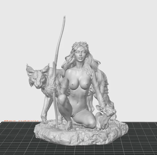 Mô hình 3D Nữ thần Artemis Săn bắn chi tiết sắc nét - Image 2