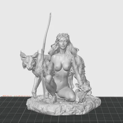 Mô hình 3D Nữ thần Artemis Săn bắn chi tiết sắc nét