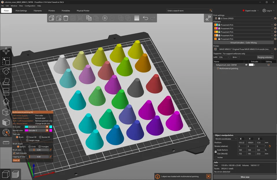 Mô hình nón hiệu chuẩn màu ColorMix cho Prusa MK4S với MMU3 - Image 4