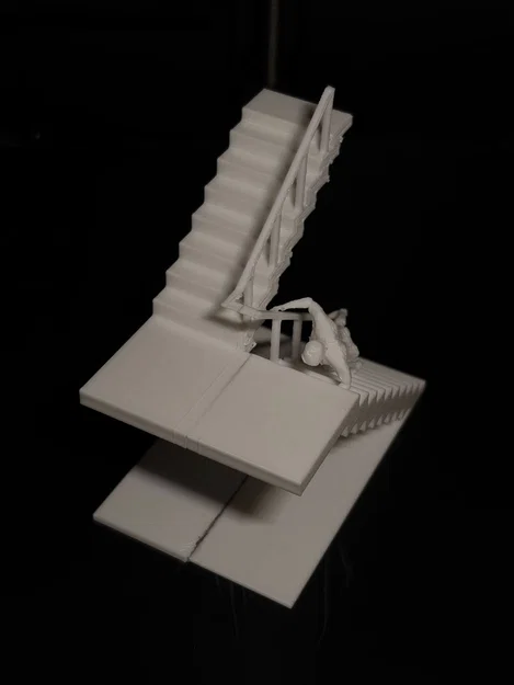 Mô hình kiến trúc cầu thang và nhân vật 3D (Staircase with Male Model) - Image 1