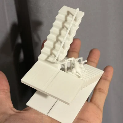 Mô hình kiến trúc cầu thang và nhân vật 3D (Staircase with Male Model)