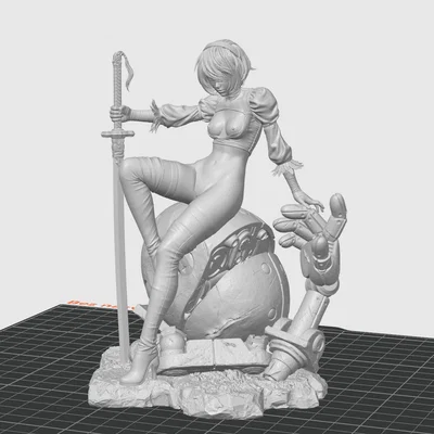Tượng 2B Nier: Automata - Mô hình 3D nghệ thuật chất lượng cao